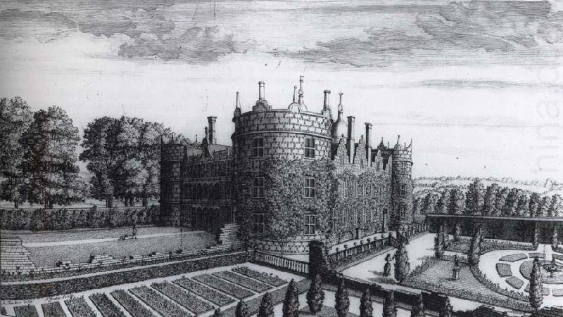 unknow artist View of Longford Castle at an angle with the  second flower garden